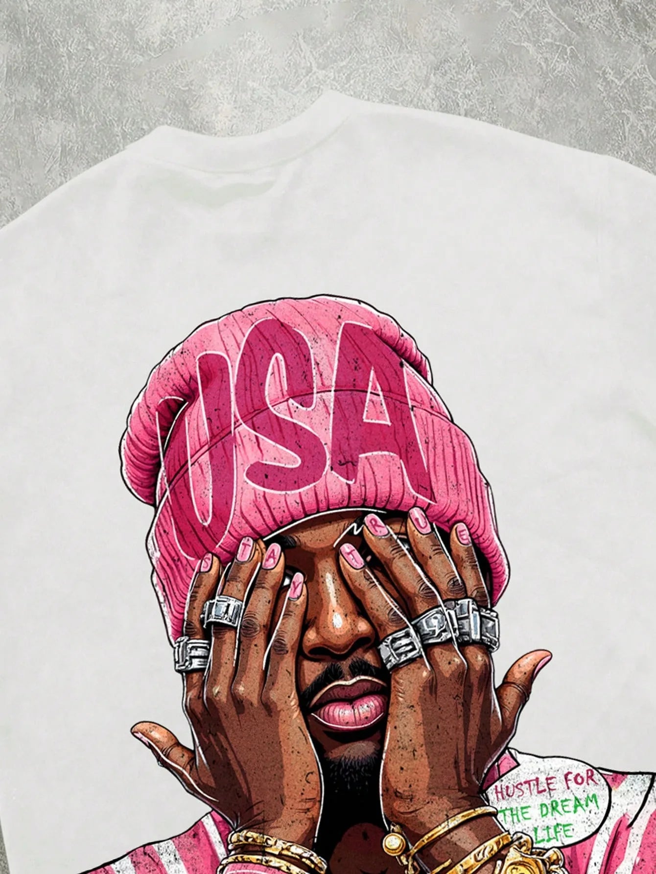 Camiseta Hip-Hop Estampada - Corte Holgado Streetwear Hombre