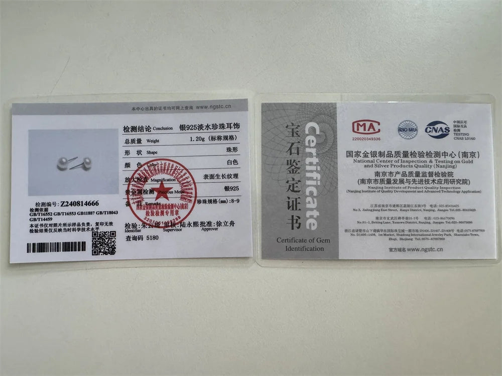 Pendientes Perlas Naturales Agua Dulce - Plata 925 Sterling Cultivadas Mujer