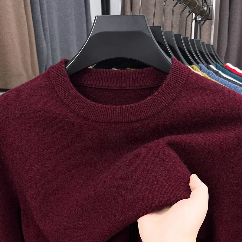 Suéter Casual con Patrón Diamante - Cuello Redondo Tejido Hombre