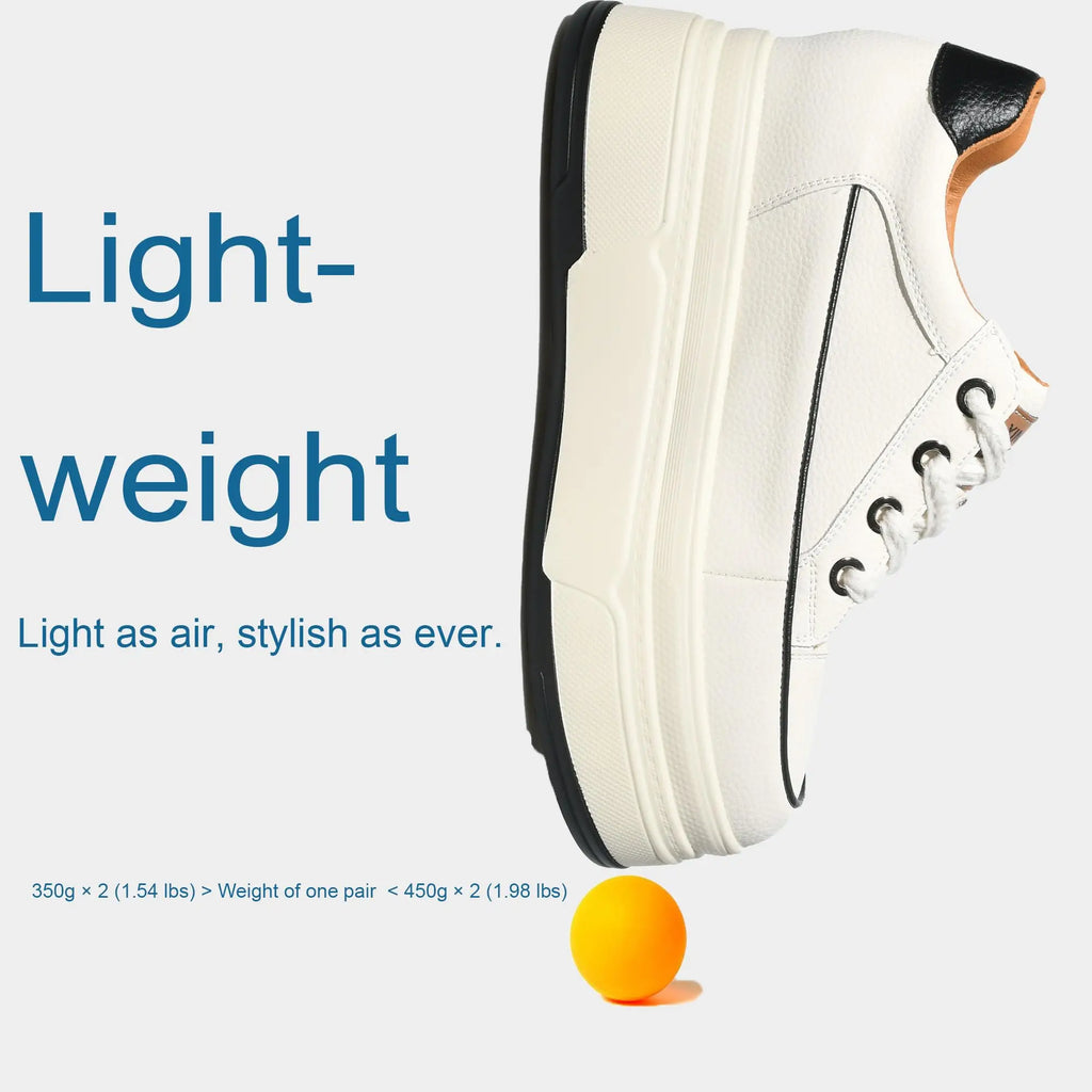 Zapatillas Plataforma Fujin 9cm Cuero Genuino - Sneakers Tacón Alto Mujer