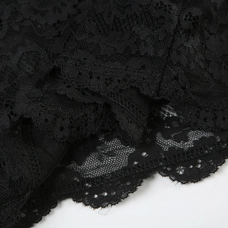 Vestido Mini Sexy con Encaje Transparente - Tirantes Finos