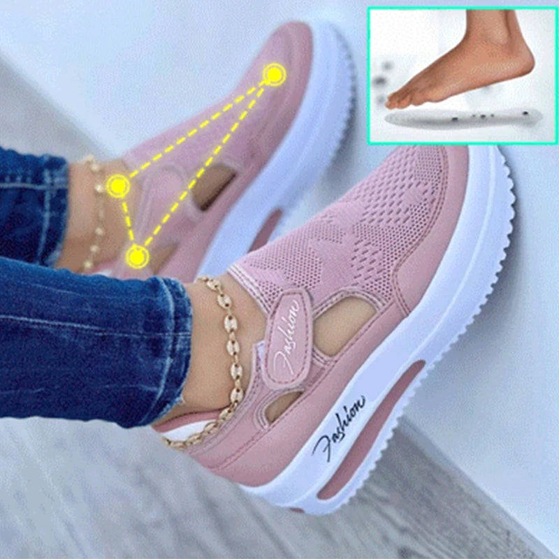 Zapatillas Plataforma Malla Mujer - Deportivas Casuales Caladas Transpirables
