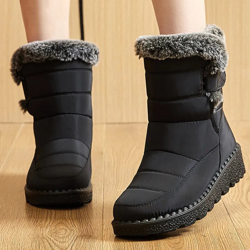 Botas Nieve Mujer Impermeables con Pelo - Botines Invierno Cálidos Antideslizantes