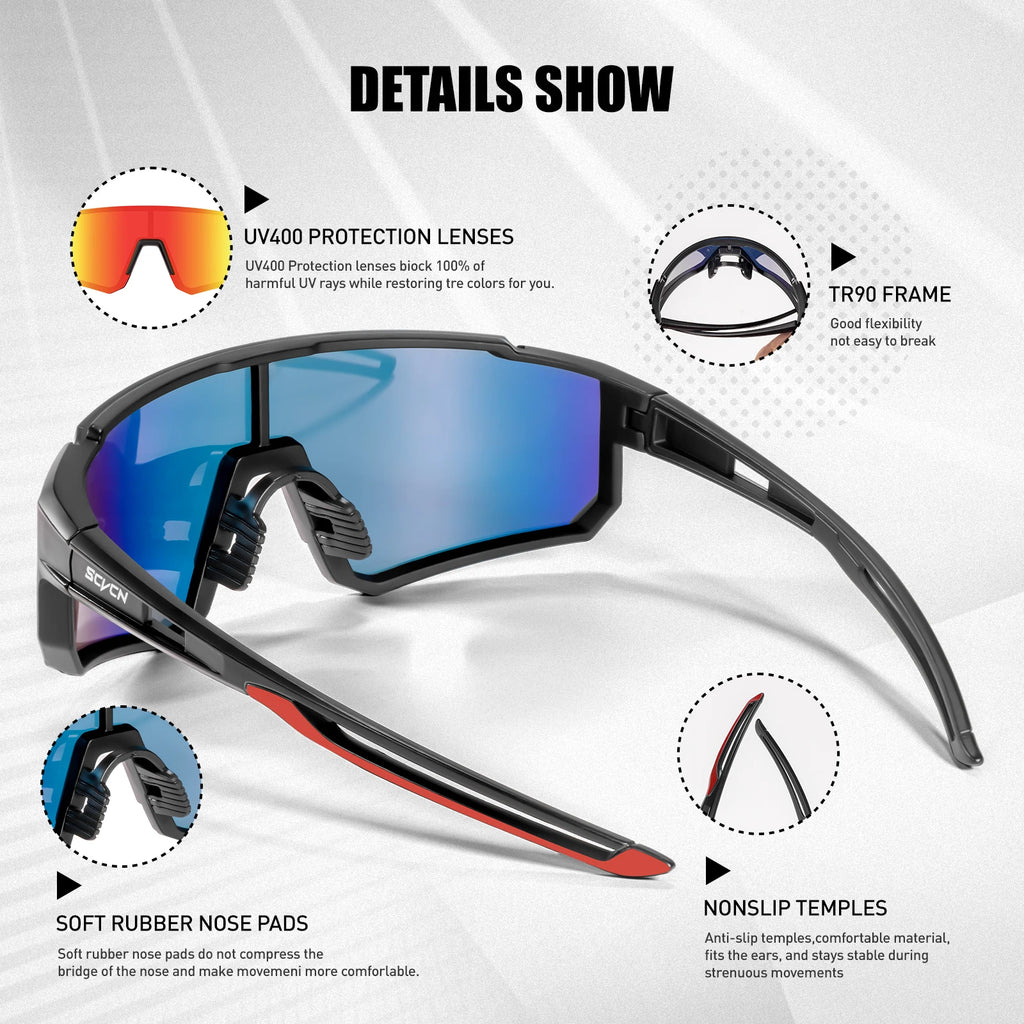 Gafas de Sol Deportivas SCVCN - Ciclismo Outdoor UV400 Unisex