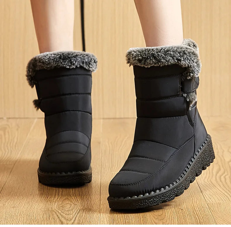 Botas Nieve Mujer Impermeables con Pelo - Botines Invierno Cálidos Antideslizantes