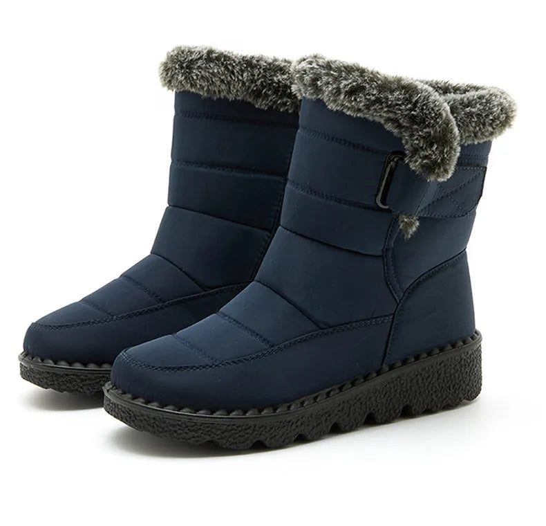 Botas Nieve Mujer Impermeables con Pelo - Botines Invierno Cálidos Antideslizantes
