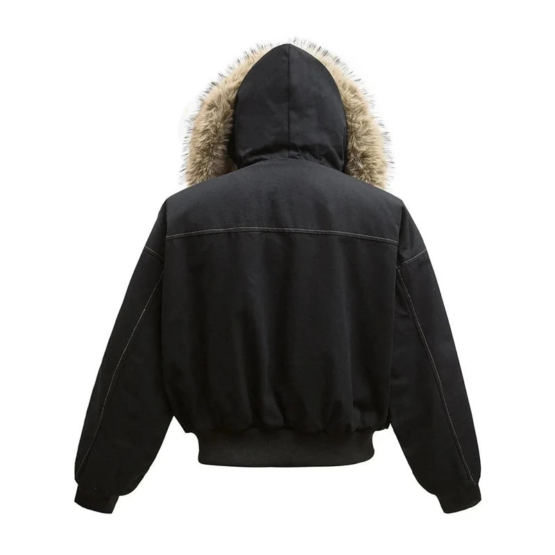 Parka Hip-Hop Invierno con Cuello Mink - Estilo Streetwear Unisex