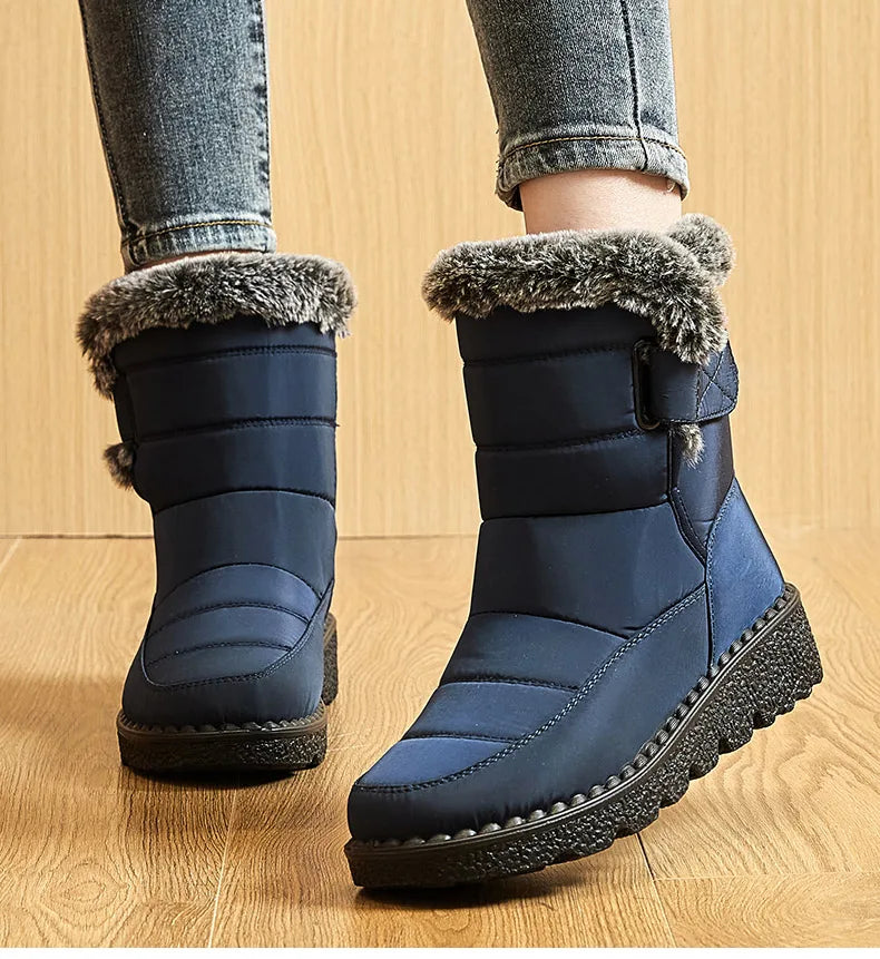 Botas Nieve Mujer Impermeables con Pelo - Botines Invierno Cálidos Antideslizantes