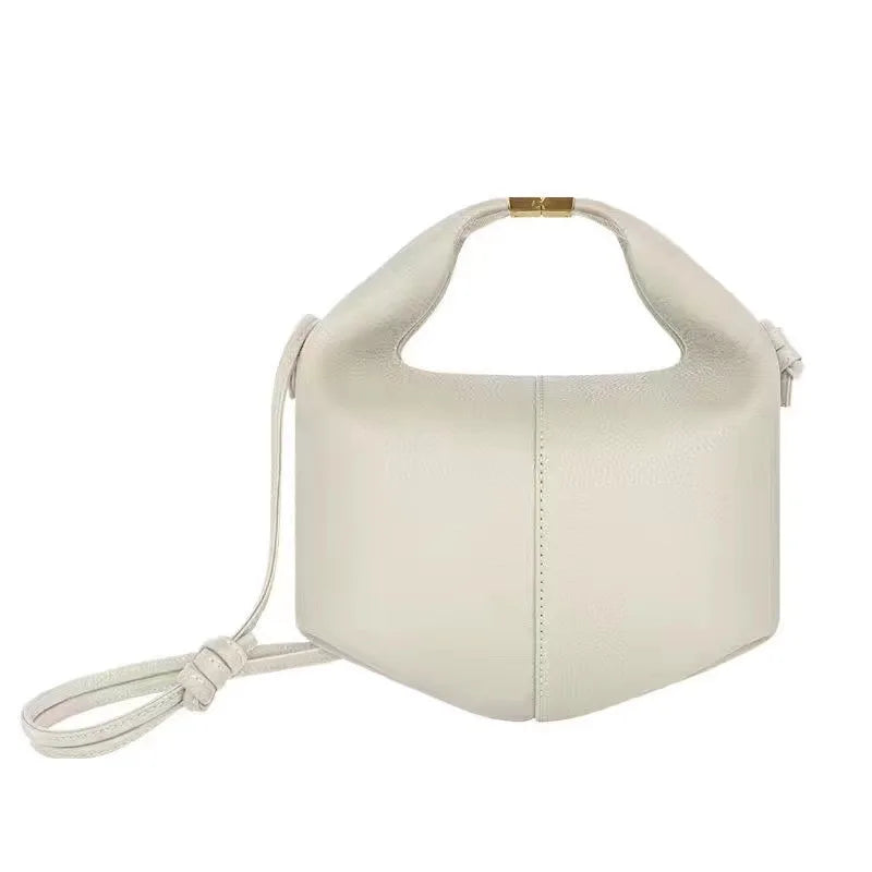 Bolso de Mano Francés Niche 2025 - Cuero con Hebilla Estilo Minimalista