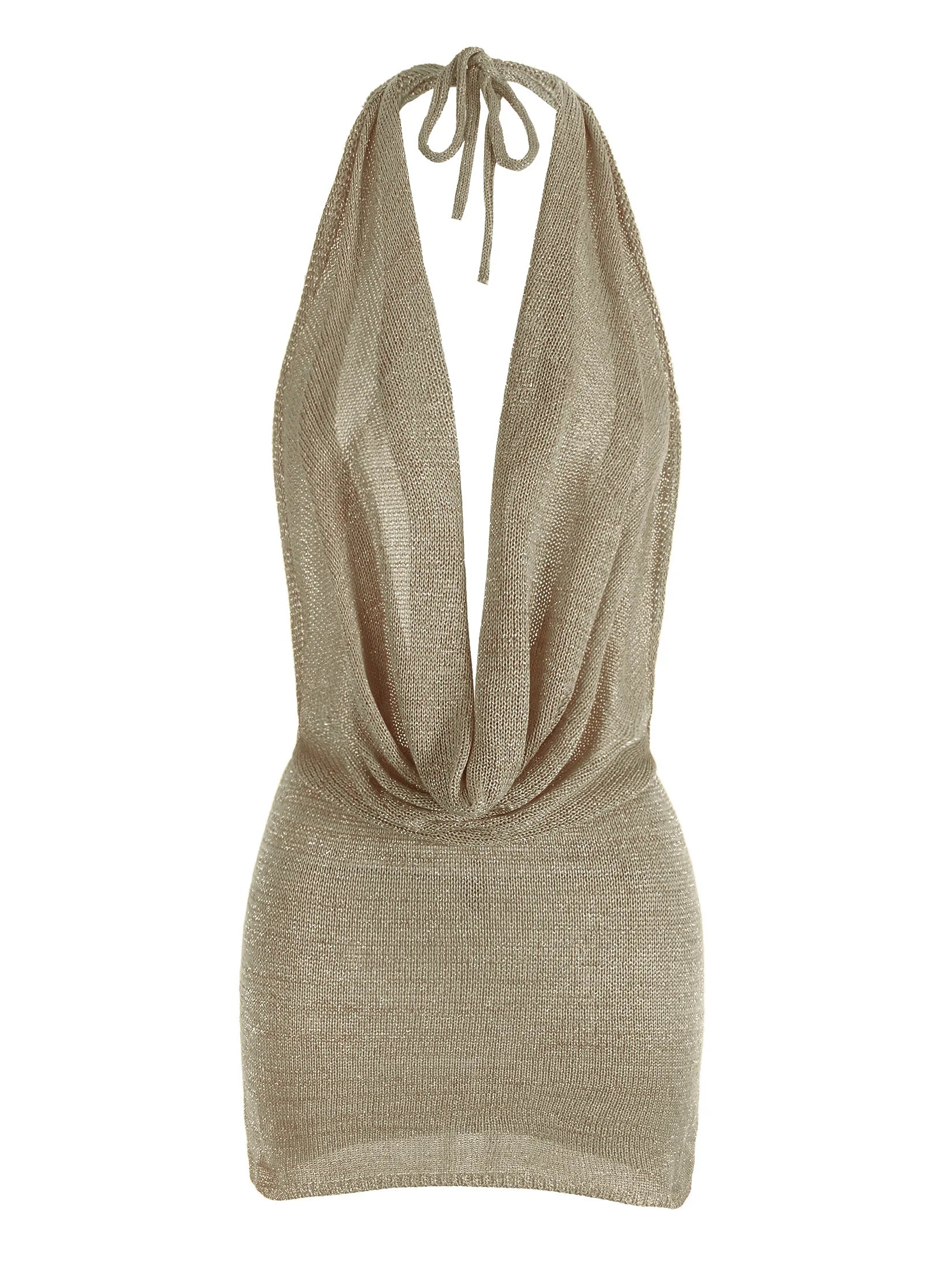 Vestido Mini de Playa con Escote en V - Espalda Descubierta