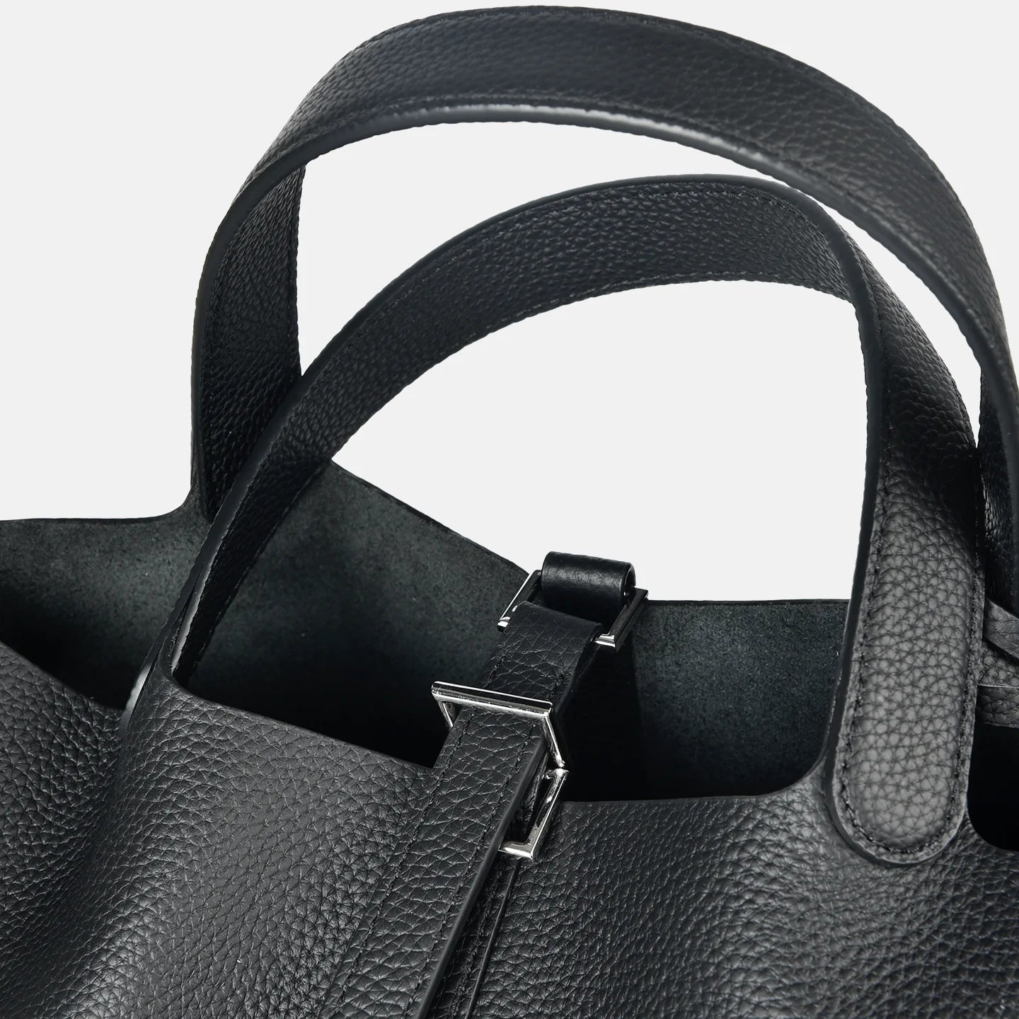 Bolso de Cuero Auténtico - Diseño Tipo Cubo Grande