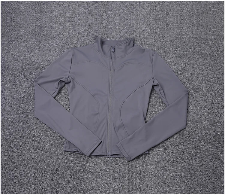 Chaqueta Deportiva con Cremallera - Manga Larga para Yoga y Gym