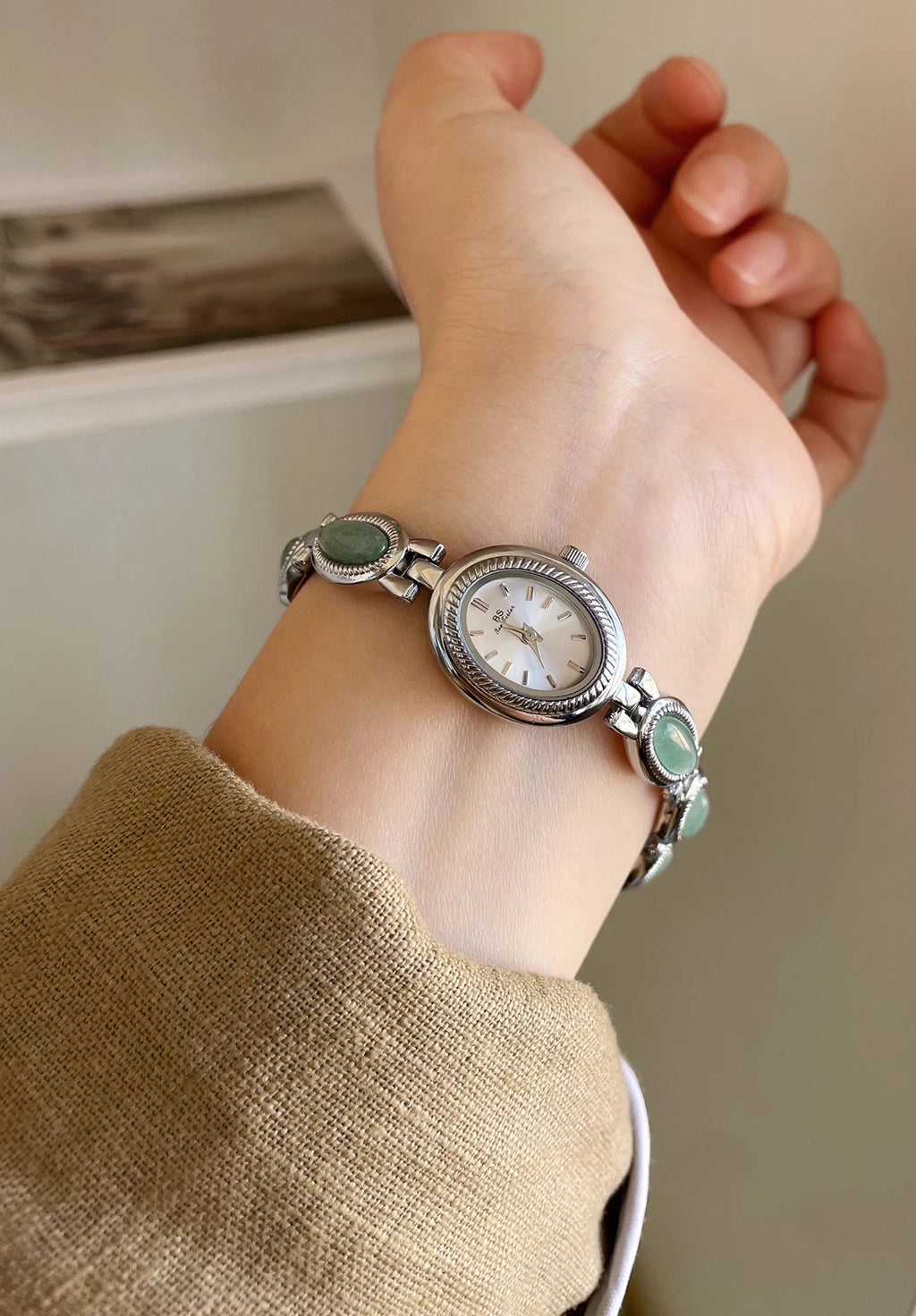 Reloj de Lujo con Jade Verde - Pulsera Joyería Cuarzo Elegante Mujer