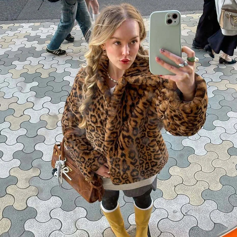 Abrigo Faux Fur Plush - Estilo Fluffy Otoño Invierno Mujer