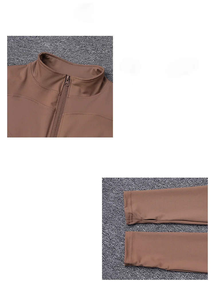 Chaqueta Deportiva con Cremallera - Manga Larga para Yoga y Gym