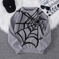 Suéter con Patrón Spider Web Jacquard - Cuello Redondo Hombre